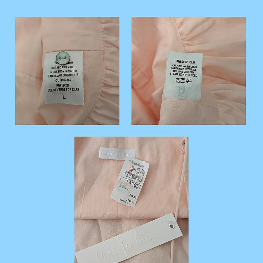 Fade and Blue Women's Pale Pink Peplum Top - Picture 4 of 5